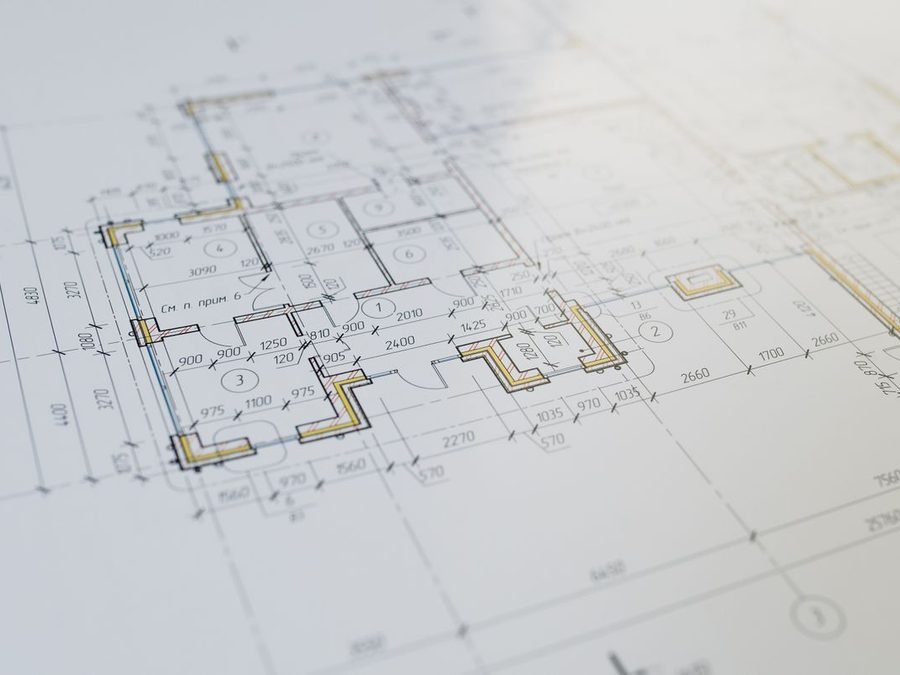 Exemple de plan technique de maison, vue en perspective d'un plan d'architecte
